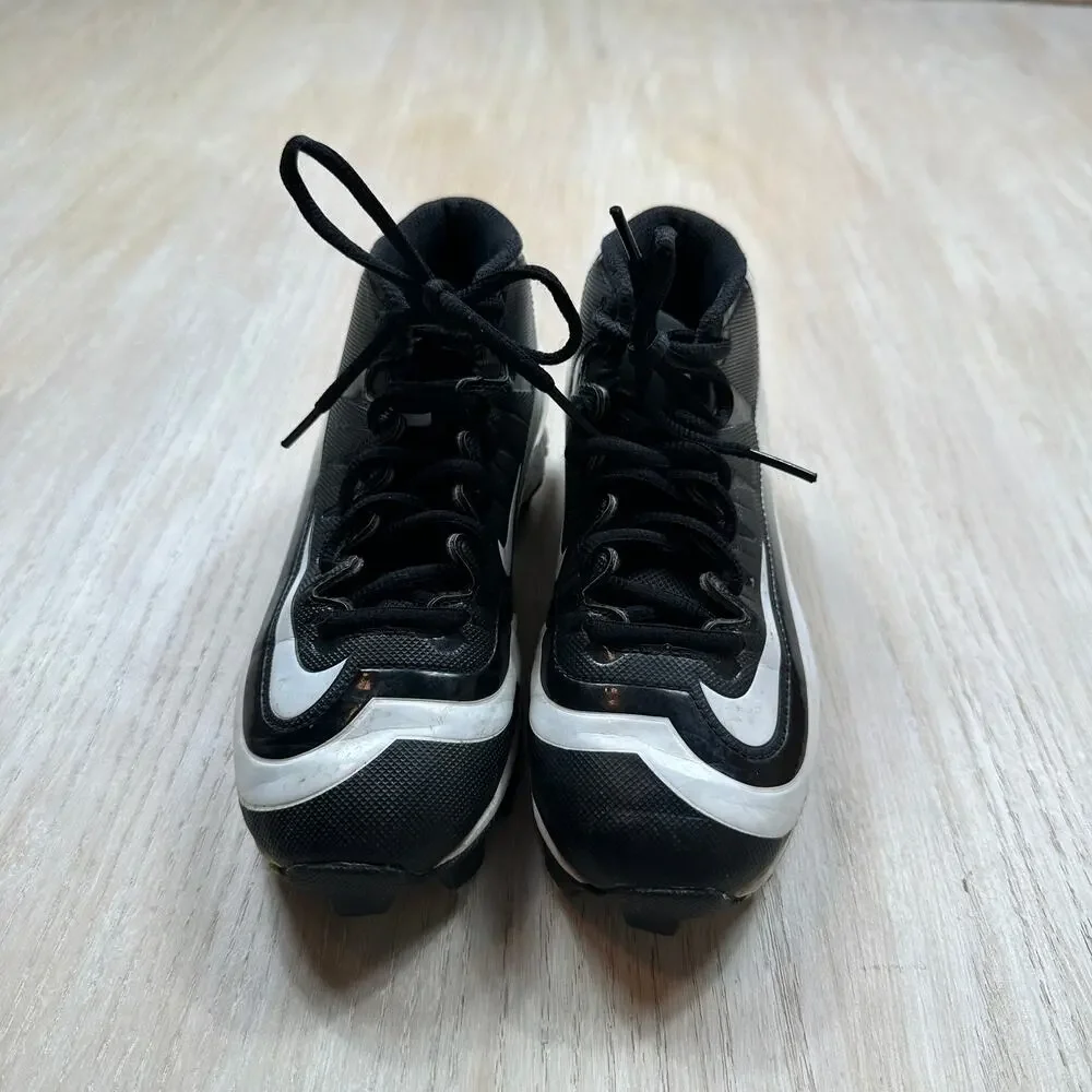 Nike Huarache Black White Molded Baseball Softball Lacrosse Athletic Cleats 2.5Y